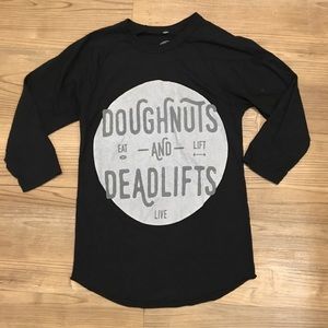 Doughnuts and Deadlifts baseball t ✨
